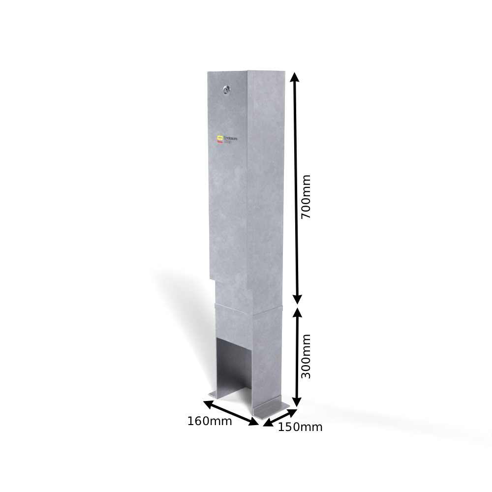 Galvinised Steel Root Mounted Feeder Pillar 160mm x 150mm x 700mm - GVMI30