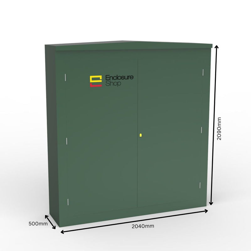 ENC16 GRP Walk In Enclosure with Double Door with Dimensions