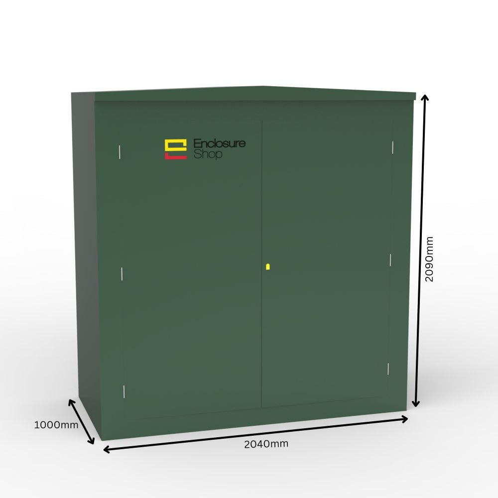 ENC17 GRP Walk In Enclosure with Double Door and Dimensions