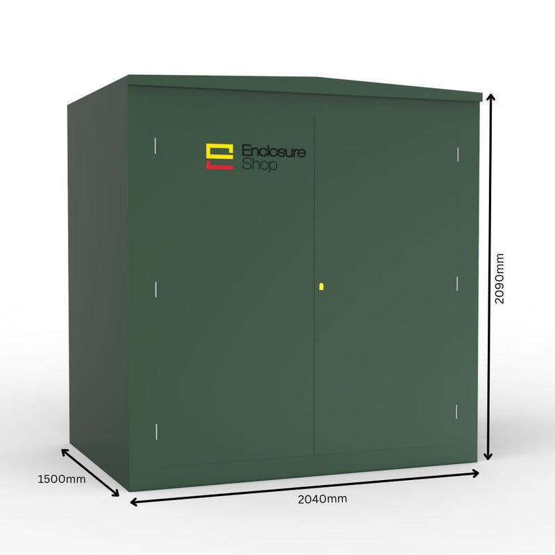 ENC18 GRP Walk In Enclosure with Double Door and Dimensions