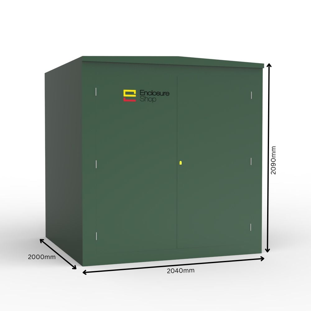 ENC19 GRP Walk In Enclosure with Double Door and Dimensions