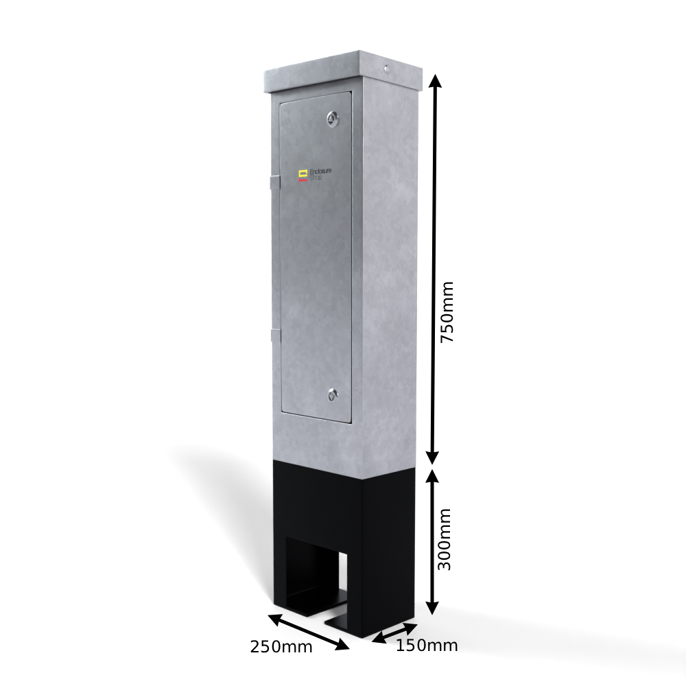 Galvinised Steel Root Mounted Feeder Pillar 250mm x 150mm x 750mm - GLV50