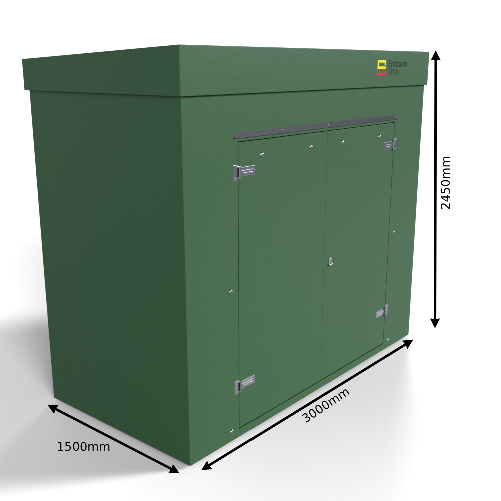 GRP Walk In Enclosure 3000mm x 1500mm x 2500mm - RT19 - 12mm Ply Core