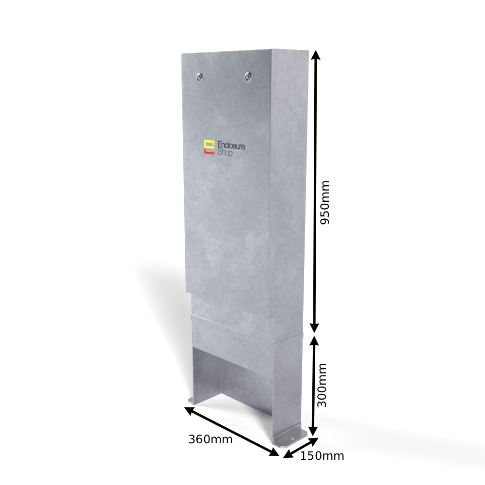 Galvinised Steel Root Mounted Feeder Pillar 360mm x 150mm x 950mm - GVMI60